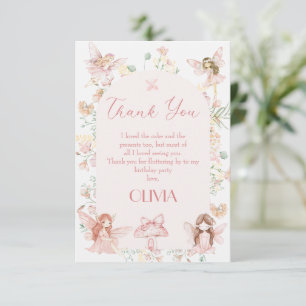 Whimsical Pink Fairy Eerste Verjaardag Bedankt Car