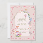 Whimsical Pink Fairy Eerste Verjaardag Bedankt Car (Voorkant)