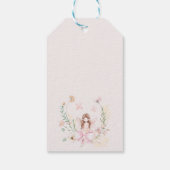 Whimsical Pink Fairy Eerste Verjaardag Gift Label Cadeaulabel (Achterkant)
