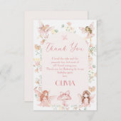 Whimsical Pink Fairy Premier anniversaire Carte de (Devant / Derrière)