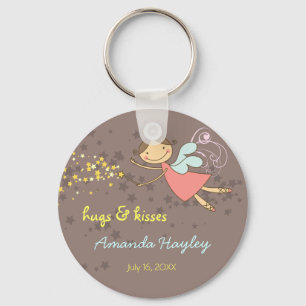 Whimsical Pink Fairy Princess Stars Girl Birthday Sleutelhanger