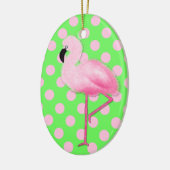 Whimsical Pink Flamingo Kerstannament Keramisch Ornament (Links)