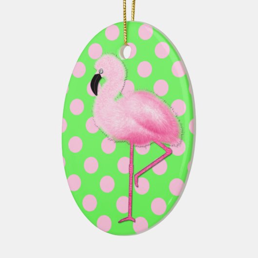 Whimsical Pink Flamingo Kerstannament Keramisch Ornament (Links)