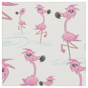 Whimsical Pink Flamingo patroon Stof