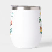 Whimsical Pink Flamingo Wine Tumbler (Rechts)