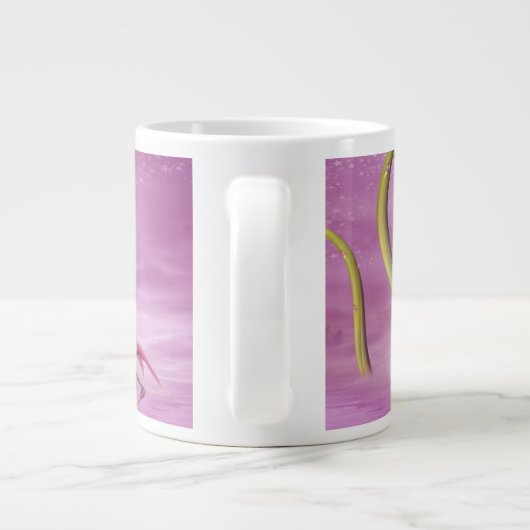 Whimsical Pink Flamingos Jumbo Mok (Achterkant)