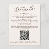 Whimsical Pink Floral Wedding Details en QR-code Informatiekaartje (Voorkant)
