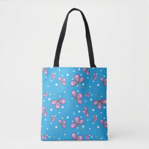 Whimsical Pink Flower Canvas tas