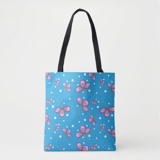Whimsical Pink Flower Canvas tas (Voorkant)