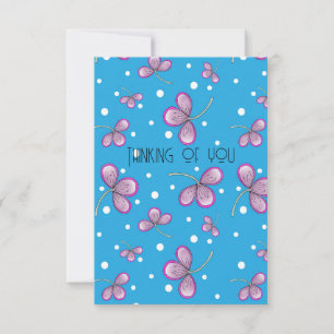 Whimsical Pink Flower kaart