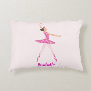 Whimsical Pink Glitter Ballerina Look Accent Kussen