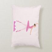 Whimsical Pink Glitter Ballerina Look Accent Kussen (Achterkant (Verticaal))