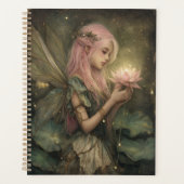 Whimsical Pink-Haired Fairy and Lotus Flower (Devant)