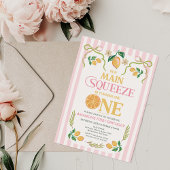 Whimsical Pink Lemon Main Squeeze 1e verjaardag Kaart