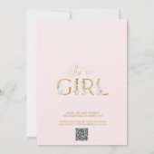 Whimsical Pink Peonies Het is een meisje Baby show Kaart (Achterkant)