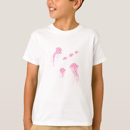 Whimsical Pink Polka Dot Sea Creatures Tshirt (Devant)