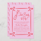 Whimsical Pink prêt à pop Baby shower Invitation (Devant / Derrière)