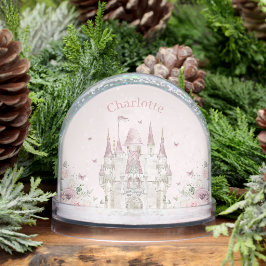 Whimsical Pink Princess Castle Sprookjesfoto Sneeuwbol