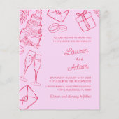Whimsical Pink & Red Hand Drawn BUDGET Wedding (Voorkant)
