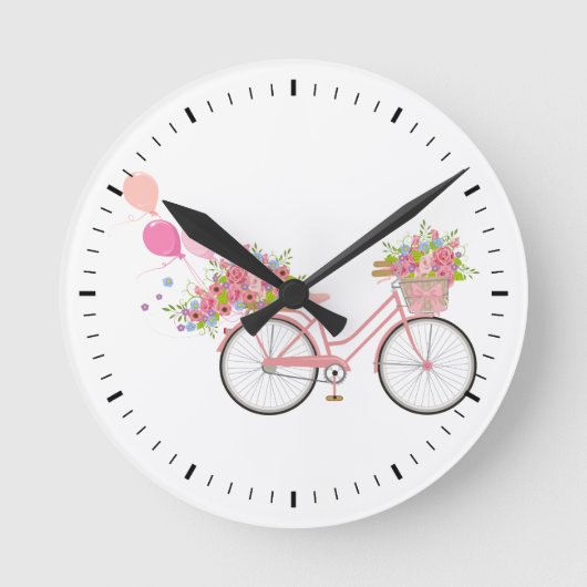 Whimsical Pink Ronde Klok (Voorkant)
