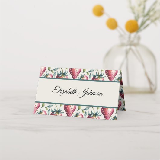 Whimsical Pink Strawberry Summer Naam (Voorkant)