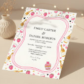 Whimsical Pink Strawberry Wedding Invitation