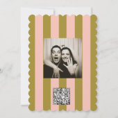 Whimsical Pink Striped Scribble Save the Date  Kaart (Achterkant)