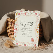 Whimsical Pink Wine Engagement Invitation