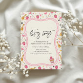 Whimsical Pink Wine Engagement Invitation Kaart