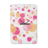 Whimsical Pink&Yellow Monogram Polka-Dot Pattern Badmat (Voorkant Verticaal)