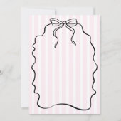 Whimsical Pinstripe Bow Wedding Kaart (Achterkant)
