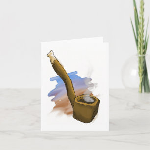 Whimsical Pipe Illustration Note Kaart