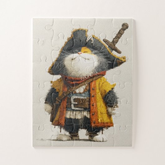 Whimsical Pirate Cat Jigsaw Puzzel (Verticaal)