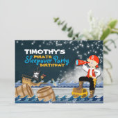 Whimsical Pirate Sleep over Verjaardagsfeestje Uit Kaart (Staand voorkant)