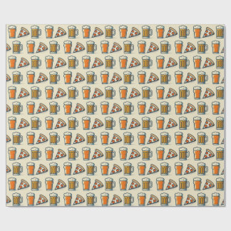 Whimsical Pizza and Beer Pattern Cadeaupapier