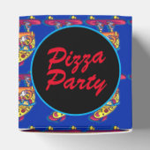 Whimsical Pizza Party Cube Bedankdoosjes (Bovenkant)