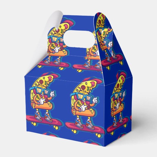 Whimsical Pizza Party Gable Bedankdoosjes (Achterkant)