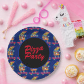 Whimsical Pizza Party Papieren Bordje (Feest)
