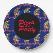 Whimsical Pizza Party Papieren Bordje (Voorkant)