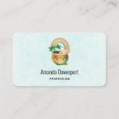 Whimsical Planter met regenboog en klaver Visitekaartje (Voorkant)