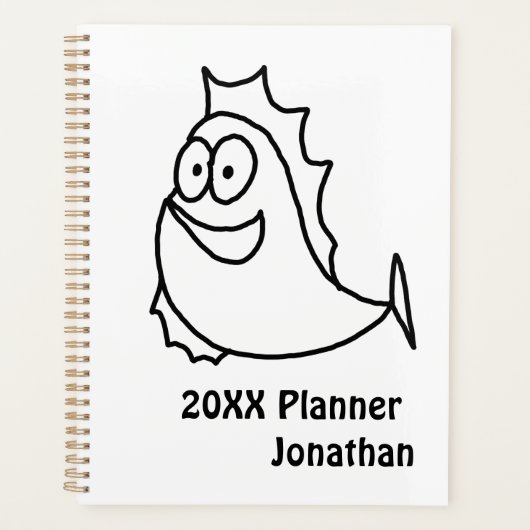 Whimsical Poisson noir et blanc (Devant)