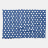 Whimsical Polka Dot Dog Paw Print Blauw Theedoek (Horizontaal)