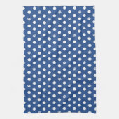 Whimsical Polka Dot Dog Paw Print Blauw Theedoek (Verticaal)