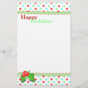 Whimsical Polka Dot Holiday Stationery Briefpapier
