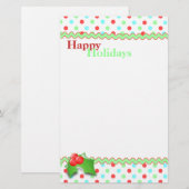 Whimsical Polka Dot Holiday Stationery Briefpapier (Voorkant / Achterkant)