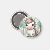 Whimsical Pony in a Pastel Forest Magnet (Recto/Verso)