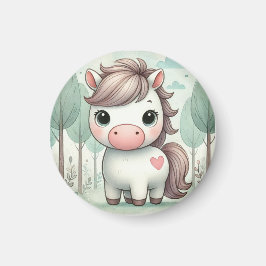 Whimsical Pony in a Pastel Forest Magnet Magneet