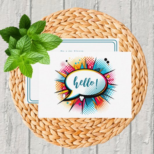 Whimsical Pop Hallo Art " Notitiekaartje