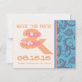 Whimsical Poster Style Photo Weddenschap Save the Date (Achterkant)