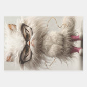 Whimsical Pouty White Cats Decoupage Inpakpapier Vel (Voorkant 3)